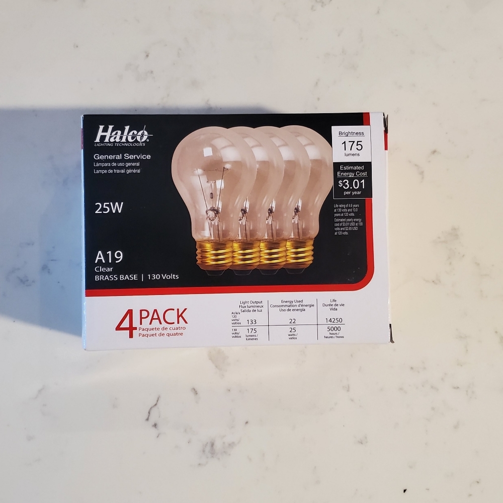 (4) HALCO BULBS   25W 130V